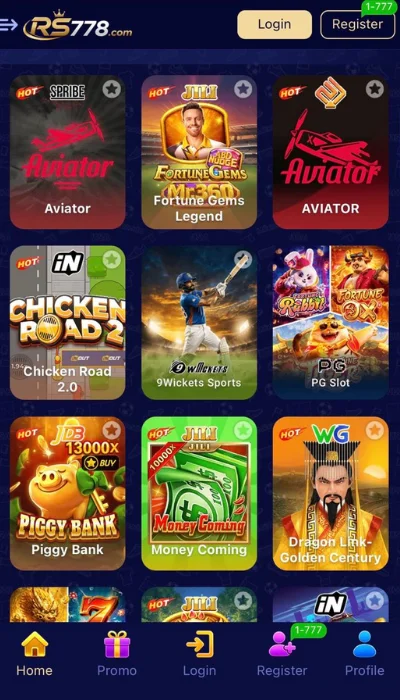 RS778 APP login and enjoys features of the game.